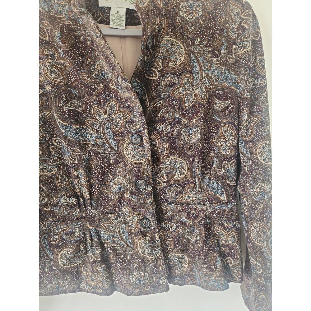 Orvis Women's Blazer Jacket Size 6 Brown Polyester Blend Button-Up Lined - Picture 2 of 6